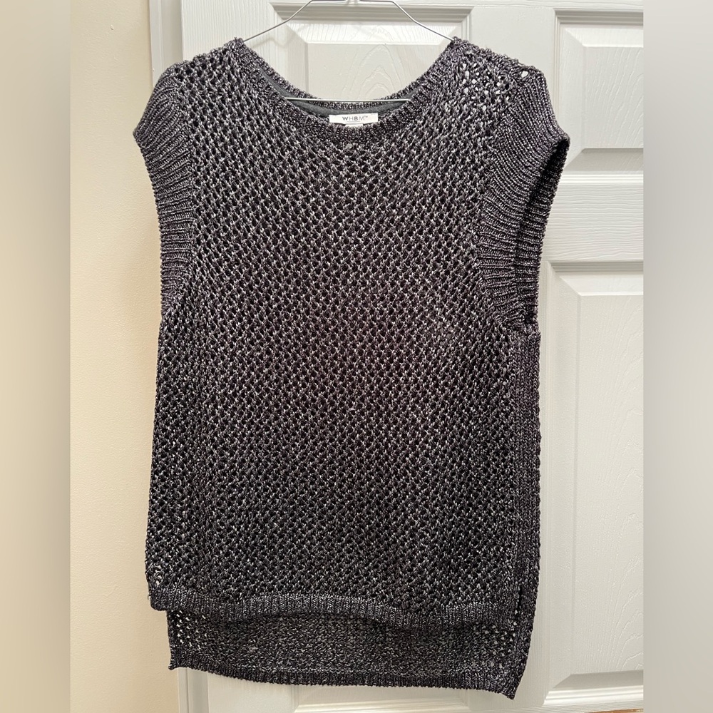 WHBM silver/black oversized knit sweater. Worn once. Like new. XL.